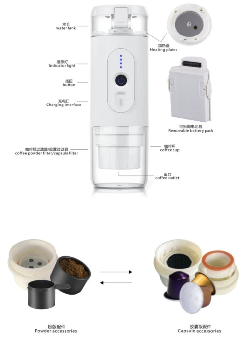 2 in 1 coffee machine with heating