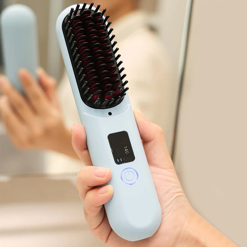 Kabellose wiederaufladbare Haarglätterbürste